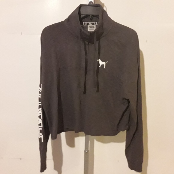 Victoria Secret Quarter Snap Cropped Varsity Sweat - Picture 2 of 3